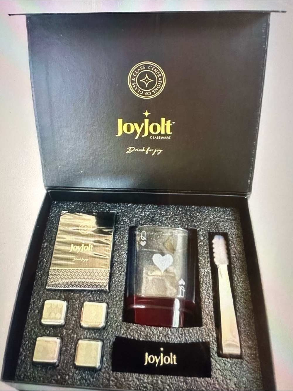 JoyJolt Glassware Gift Set - Clear & Gold Accents
